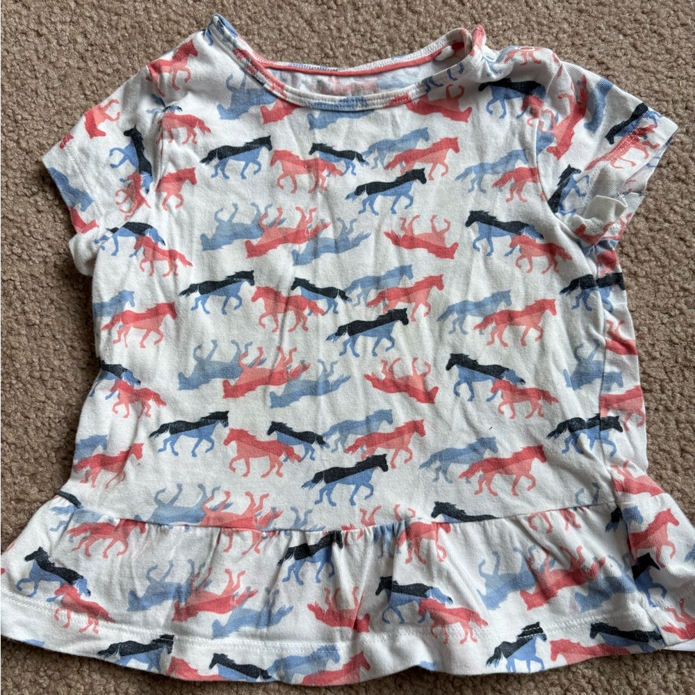 Colorful Horse Print Kids Tee